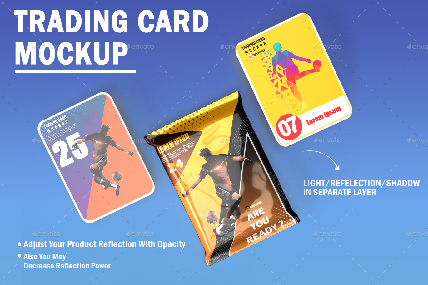 Trading Card Mockup Sports Collectible Card With Wrapper MockupUp